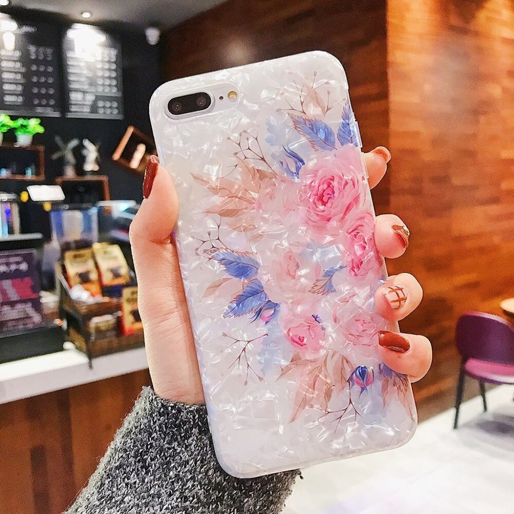 NEW iPhone 12/11/Pro/Max/XR/8/SE Shell Rose case - Picture 1 of 4